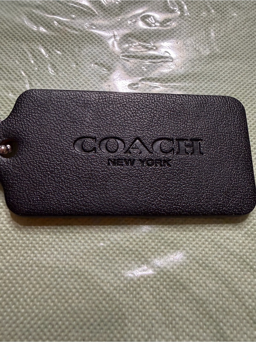 Coach Black Pebbled Leather Logo Tag